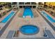 Overhead view of resort-style pool and hot tub at 8925 W Flamingo Rd # 216, Las Vegas, NV 89147