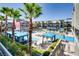 Inviting pool area with cabanas and lounge chairs at 8925 W Flamingo Rd # 216, Las Vegas, NV 89147