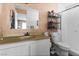 Standard bathroom with a sink and toilet; fair condition at 204 Cimarron Ct, Henderson, NV 89002
