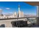 Balcony overlooking the city featuring comfortable seating and stunning views at 2777 Paradise Rd # 1105, Las Vegas, NV 89109
