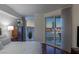 The main bedroom has hardwood floors, a dresser, and a balcony that boasts fantastic views of the city at 2777 Paradise Rd # 1105, Las Vegas, NV 89109