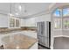 Modern kitchen with white cabinets, granite counters and stainless steel appliances at 2891 Painted Lilly Dr, Las Vegas, NV 89135