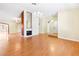 Living room with hardwood floors and a fireplace at 3360 Paso Andres St, Las Vegas, NV 89146