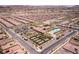 A bird's eye view highlighting the community's amenities, including tennis courts, swimming pool, recreational area and clubhouse at 723 Orange Plume Walk # 0, Henderson, NV 89011