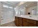 Double vanity bathroom with tub and shower at 7675 W Mistral Ave, Las Vegas, NV 89113