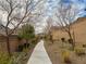 Landscaped pathway with desert plants and trees at 8136 Little Skye Ct, Las Vegas, NV 89166