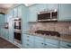 Close-up of kitchen appliances, stylish backsplash, and granite countertops at 1901 Shady Elm St, Las Vegas, NV 89135