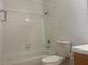 Clean bathroom with shower/tub, toilet and wood vanity at 2110 Los Feliz St # 1046, Las Vegas, NV 89156