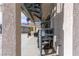 Spiral staircase leading to balcony and outdoor patio with lounge seating at 2327 River City Dr, Laughlin, NV 89029