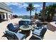 Backyard area with a pool, mature landscaping, water feature, and lounge area at 4193 W Warm Springs Rd, Las Vegas, NV 89118