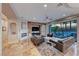 Spacious living room with fireplace and stunning views at 61 Contrada Fiore Dr, Henderson, NV 89011