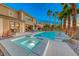 Large pool and spa with outdoor seating at 61 Contrada Fiore Dr, Henderson, NV 89011