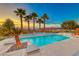 Relaxing pool and spa area with palm trees at 61 Contrada Fiore Dr, Henderson, NV 89011