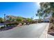 Gated community entrance with landscaping and street at 8557 Nature Scene Dr, Las Vegas, NV 89139