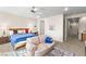 Spacious bedroom with comfortable furniture, neutral color palette, and plenty of natural light at 1428 Chaparral Dr, Mesquite, NV 89027