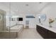 Bright primary bathroom with an oversized tub and luxurious shower at 1945 Canyon Highlands Dr, Henderson, NV 89052