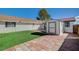 Backyard with artificial grass and storage shed at 2690 S Dandelion St, Pahrump, NV 89048