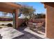 Private patio with seating area, perfect for outdoor dining at 479 Via Ventana Dr, Mesquite, NV 89027