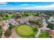 Aerial view of clubhouse and golf course at 5105 Kingsbridge Dr, Las Vegas, NV 89130
