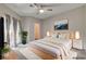 Bright bedroom with a plush bed, modern decor, and a serene ambiance with large window at 1700 Hills Of Red Dr # 202, Las Vegas, NV 89128
