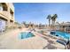 Inviting spa and pool area with ample seating and sunning at 2173 Aspen Mirror Way # 101, Laughlin, NV 89029
