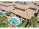 Bird's-eye view of a home with a large backyard pool and patio at 2920 Josephine Dr, Henderson, NV 89044