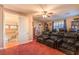 Home theater with leather recliners and built-in shelving at 2920 Josephine Dr, Henderson, NV 89044