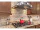 Kitchen detail showing gas cooktop and range hood at 2920 Josephine Dr, Henderson, NV 89044