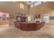 Spacious living room with high ceilings, fireplace and large windows at 2920 Josephine Dr, Henderson, NV 89044