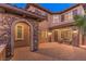 Private courtyard with seating and lighting at night at 2920 Josephine Dr, Henderson, NV 89044