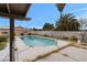 Relaxing backyard pool; needs some landscaping at 3701 Malner Ln, Las Vegas, NV 89130