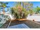 Private backyard area with low-maintenance desert landscaping and partial privacy wall at 6250 W Flamingo Rd # 98, Las Vegas, NV 89103