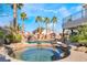 Stunning pool with spa, waterfall, and basketball hoop at 6541 Ashley Vale St, Las Vegas, NV 89131