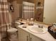 Clean bathroom with a shower/tub combo and updated fixtures at 7820 Foxwood Pl, Las Vegas, NV 89145