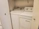 Convenient laundry room with washer and dryer in a closet at 7820 Foxwood Pl, Las Vegas, NV 89145