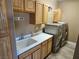 Laundry room with cabinets, sink, and appliances at 8309 Cherry Glaze Ave # 201, Las Vegas, NV 89145