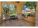 Outdoor patio includes built-in grill and dining set for enjoying casual entertaining at 120 Los Cabos Dr # 301, Las Vegas, NV 89144