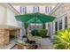 Charming courtyard with fireplace and seating area at 1975 Alcova Ridge Dr, Las Vegas, NV 89135