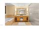 Bathroom with double vanity, soaking tub, and glass shower at 2000 N Fashion Show Dr # 3709, Las Vegas, NV 89109