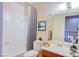 Clean bathroom with a combined tub and shower setup and updated fixtures at 1303 Darlene Way # 105C, Boulder City, NV 89005