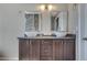 Modern bathroom with double vanity and updated fixtures at 4773 Sarazen Cir, Las Vegas, NV 89103