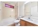 Full bathroom with tub, toilet, vanity at 126 Cricklewood Ave, Henderson, NV 89002