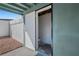 Exterior storage area features a white door and concrete flooring at 1940 E Golden Arrow Dr, Las Vegas, NV 89169