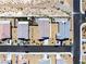 Bird's-eye view of houses with desert landscaping and modern driveways at 3543 E Wallowa Dr, Pahrump, NV 89061