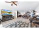 Open-concept floor plan with a living room, dining area, and kitchen; great for entertaining at 3543 E Wallowa Dr, Pahrump, NV 89061