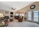 Living room with fireplace and access to backyard at 5130 Stone Cove St, North Las Vegas, NV 89081