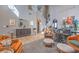 Open concept living space featuring high ceilings and views into the dining area at 7936 Tolberts Mill Dr, Las Vegas, NV 89131