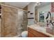 Bathroom with walk-in shower and closet at 8870 S Tenaya Way, Las Vegas, NV 89113
