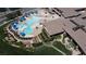 Aerial view of community pool and clubhouse at 2127 Sawtooth Mountain Dr, Henderson, NV 89044