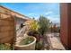 A charming water feature is nestled among lush plantings in the front yard at 24 Cerchio Alto, Henderson, NV 89011